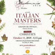 Italian Masters Asta Charity 11.10.2018 – Grandi Cru d’Italia