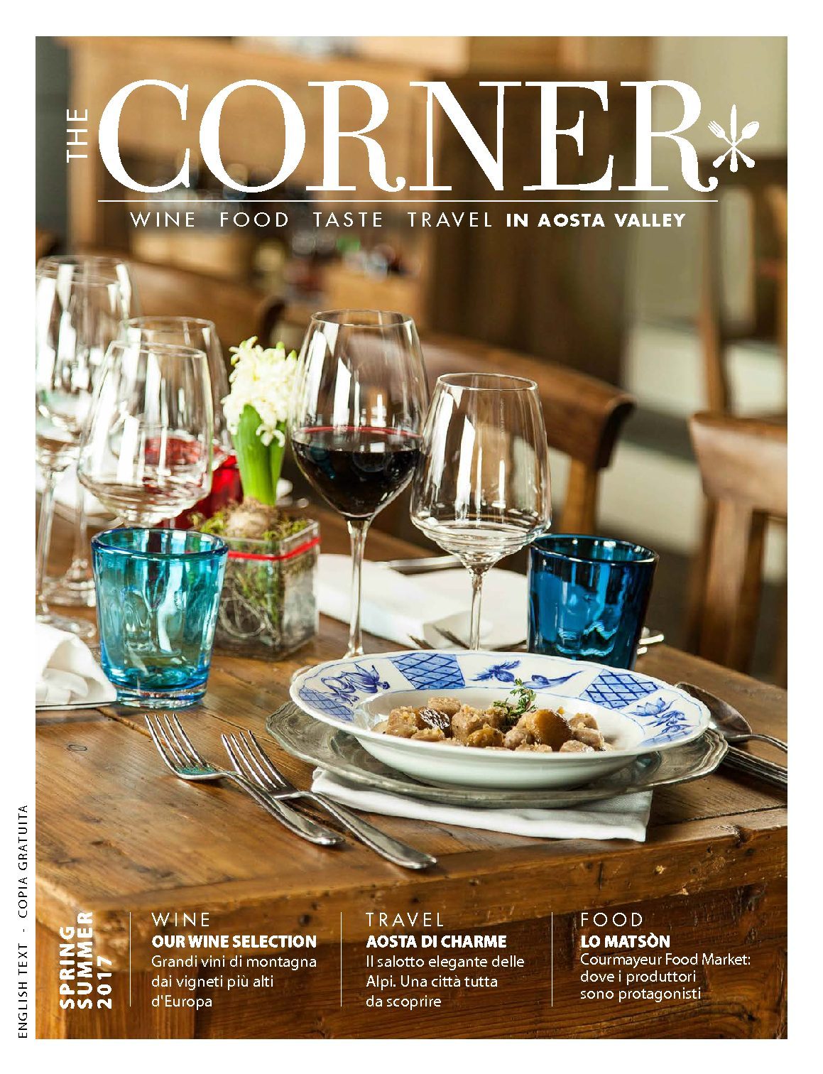 Nuova rivista The CORNER – Wine, food, taste & travel in Aosta Valley